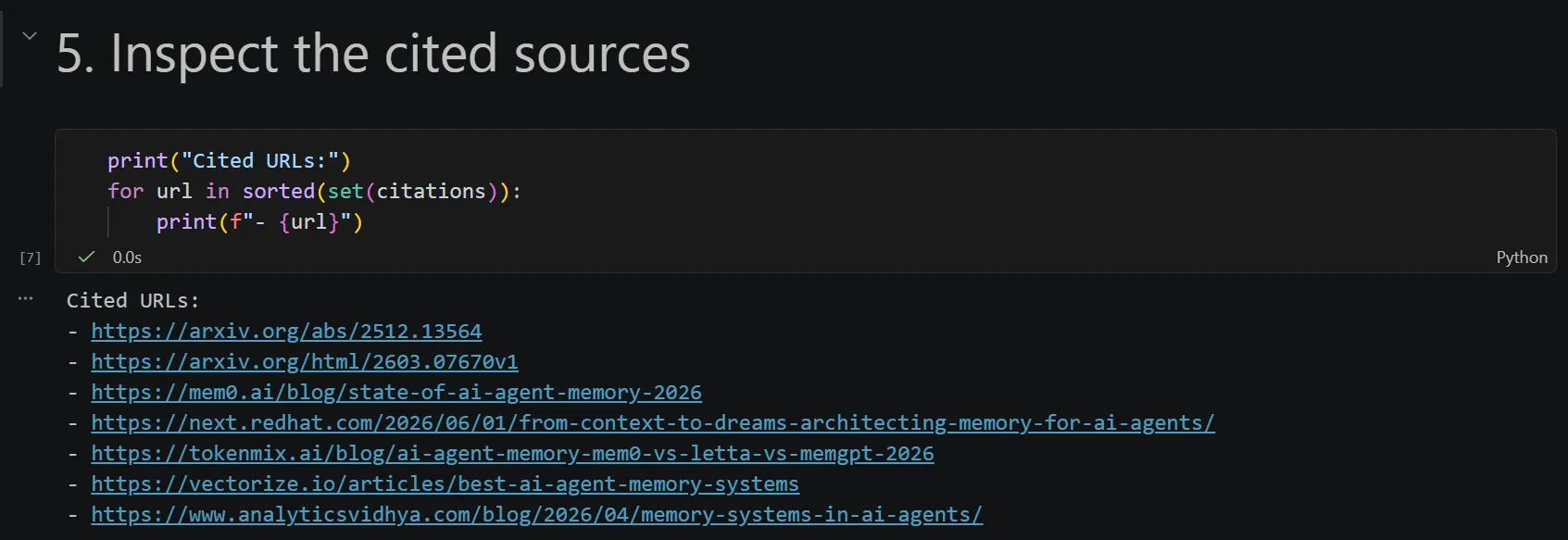 Notebook execution result: list of cited URLs
